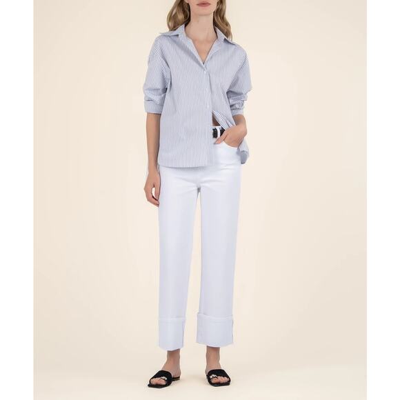 KUT from the Kloth Women 14 White Sienna High Rise Wide Leg Jeans Stretch O10-13 - Picture 1 of 8